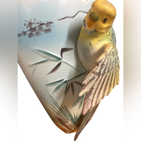 Vintage Wall pocket Vase Parakeet Colorful MCM DESIGN-Great History 1940’s Bird - Picture 2 of 10